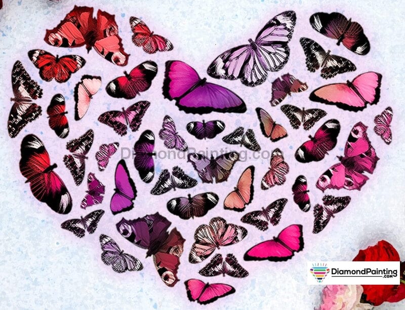 Heart of Butterflies Diamond Painting Kit Free Diamond Painting 