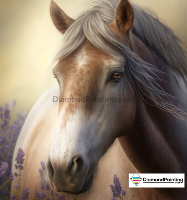 Horse in Lavender Field Diamond Painting Kit Free Diamond Painting 
