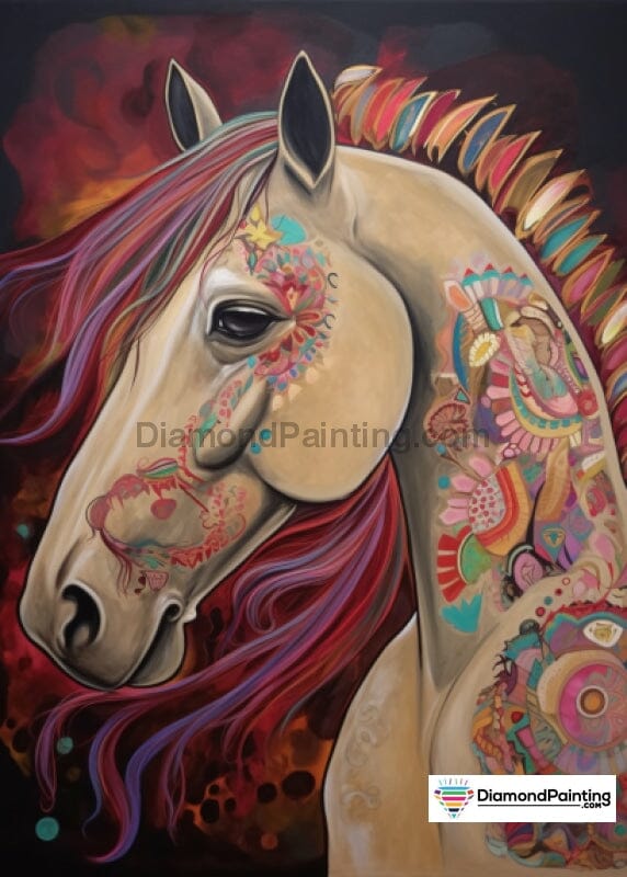 Horse of Many Colors Free Diamond Painting 