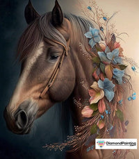 Thumbnail for Horse with Flowers Free Diamond Painting 
