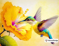 Thumbnail for Hummingbird in Flight Paint By Diamonds Kit for Adults Free Diamond Painting 