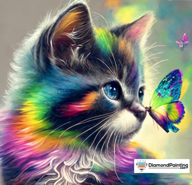 Kitty Butterfly Kisses Diamond Painting Kit Free Diamond Painting 