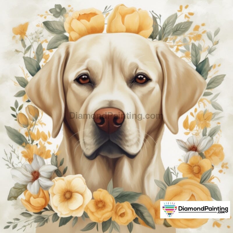 Labrador Spring Free Diamond Painting 