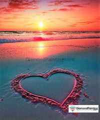 Thumbnail for Love Beach Sunset Diamond Painting Kit Free Diamond Painting 
