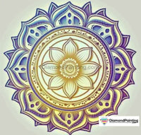 Thumbnail for Mandala Purple, Blue, Yellow Free Diamond Painting 