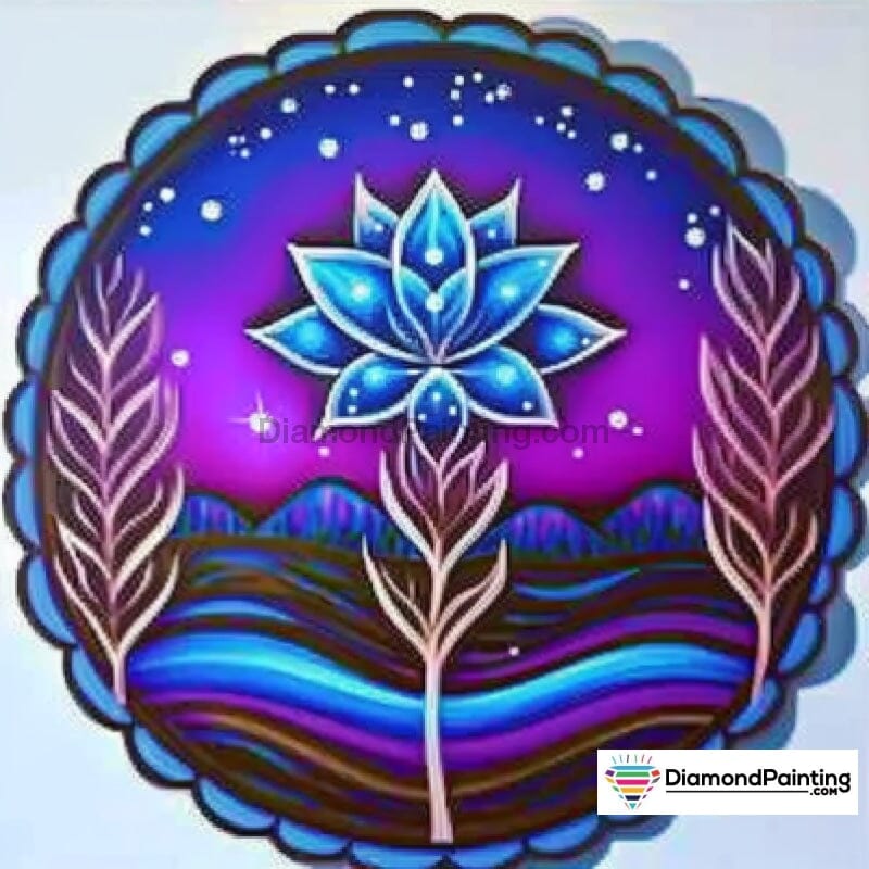 Midnight Lotus Free Diamond Painting 