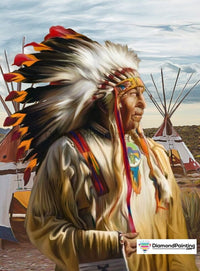Thumbnail for Native Chief Picture Diamond Painting Kit Free Diamond Painting 