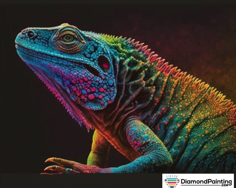 Neon Komodo Dragon Diamond Painting Kit For Adults Diamond Painting 