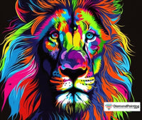Thumbnail for Neon Rainbow Lion Diamond Painting 