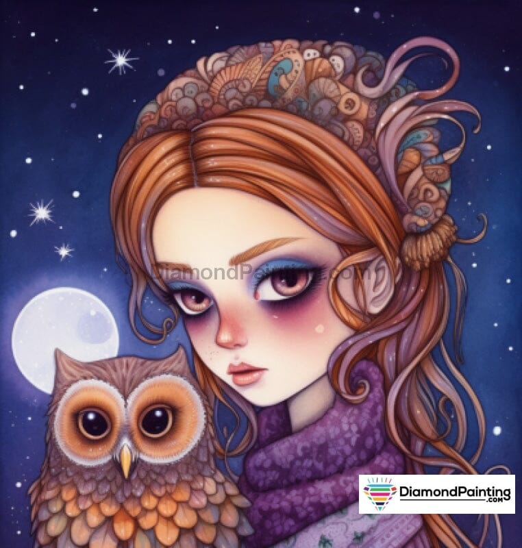 Owl Moonlight Diamond Painting 