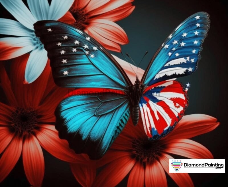 Patriotic Butterfly Free Diamond Painting 