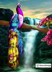 Thumbnail for Peacock Waterfall Free Diamond Painting 