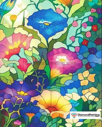 Thumbnail for Pretty Pansy Flower Stained Glass Free Diamond Painting 