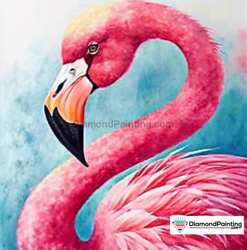 Pretty Pink Feathery Flamingo Free Diamond Painting 