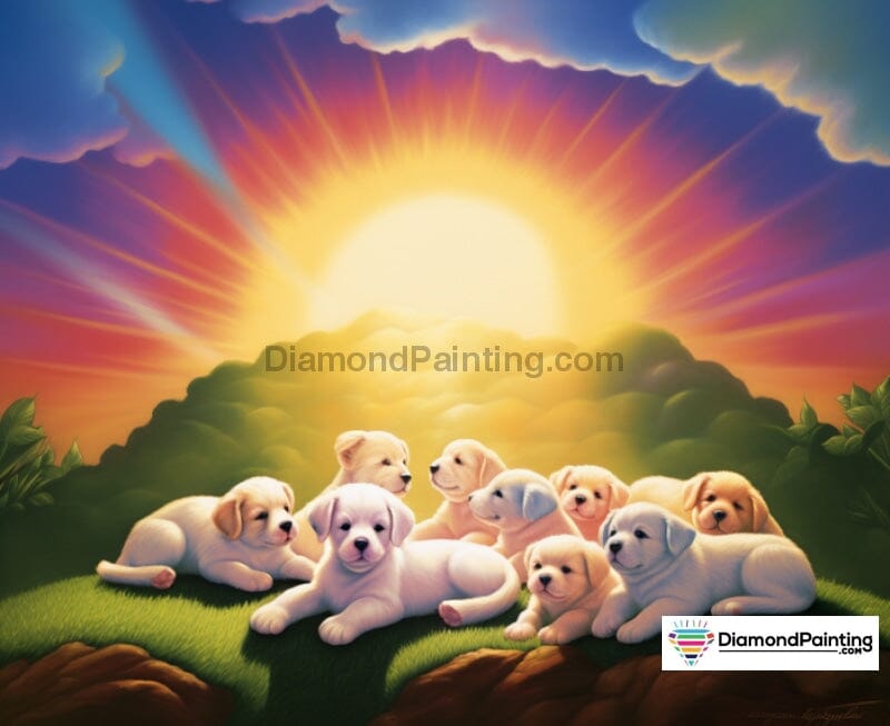 Puppy Celebration Free Diamond Painting 