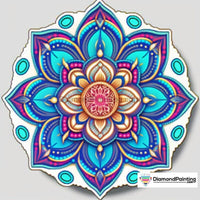 Thumbnail for Purple, Blue, Yellow And Pink Mandala Free Diamond Painting 