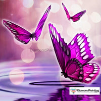 Thumbnail for Purple Butterfly Diamond Painting Kit Free Diamond Painting 