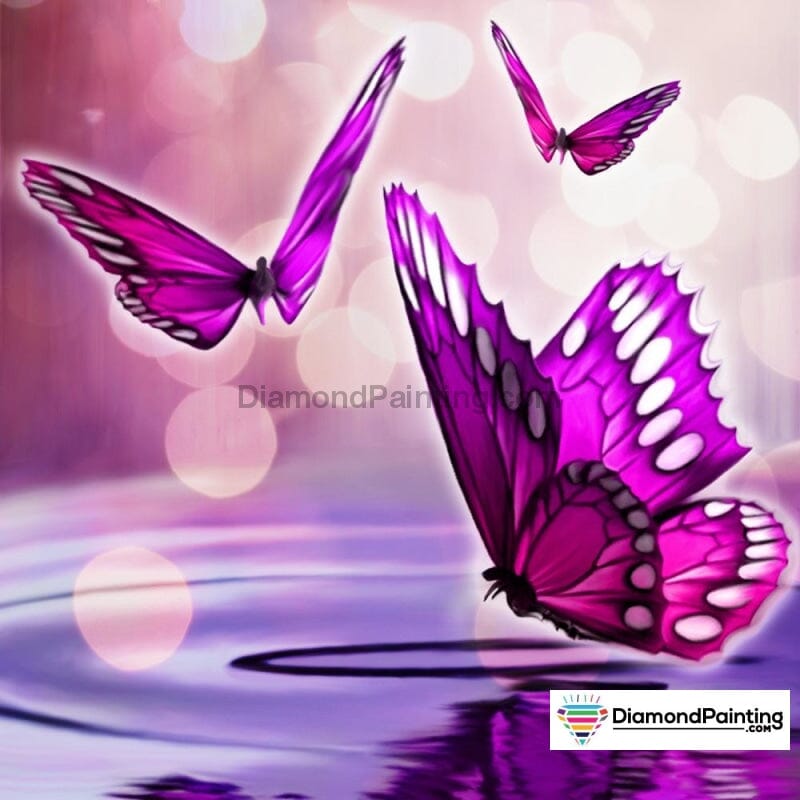 Purple Butterfly Kisses Free Diamond Painting 