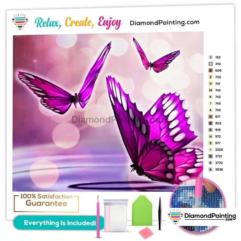 Purple Butterfly Kisses Free Diamond Painting 