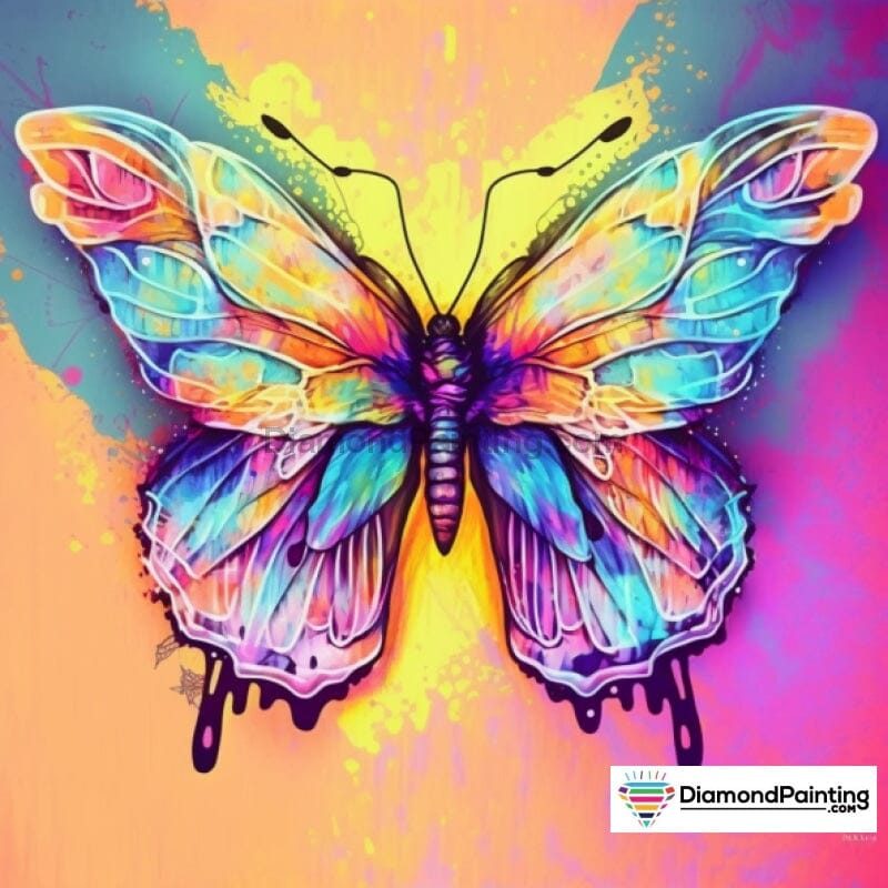 Rainbow Neon Butterfly Diamond Painting 