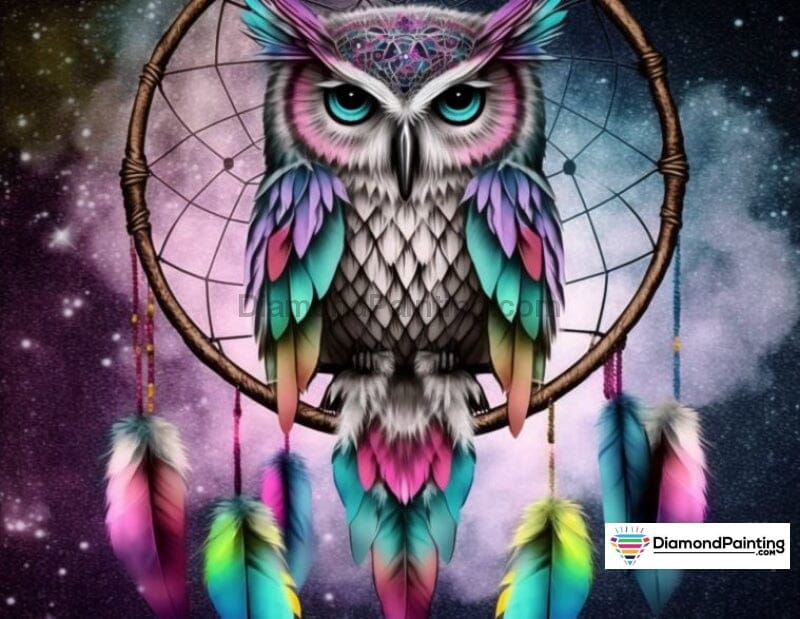 Rainbow Owl Dream Catcher Diamond Painting 