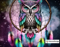 Thumbnail for Rainbow Owl Dream Catcher Diamond Painting 