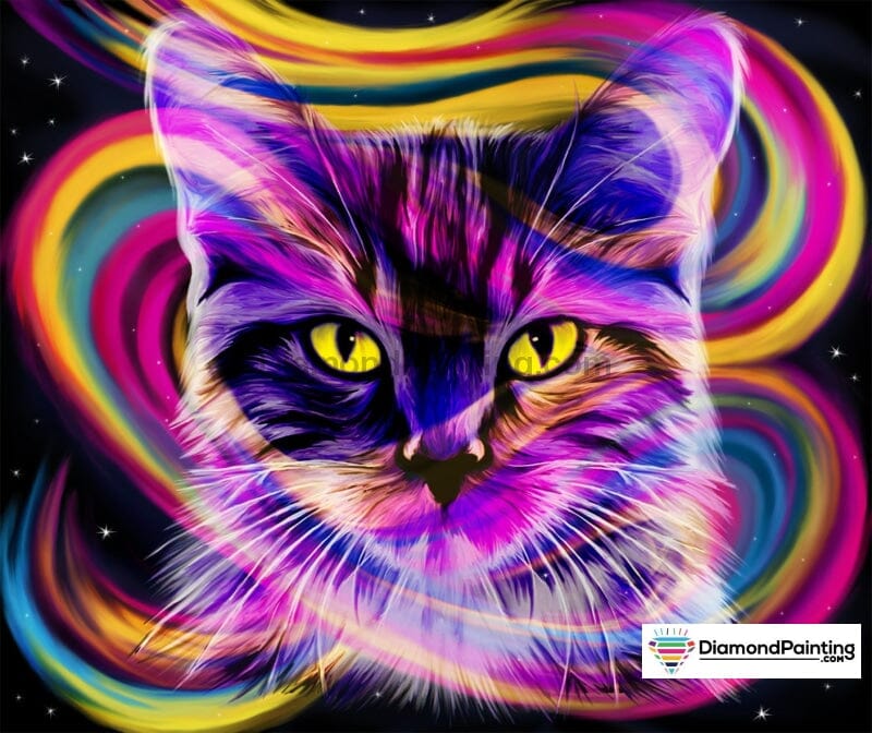 Rainbow Party Cat Free Diamond Painting 