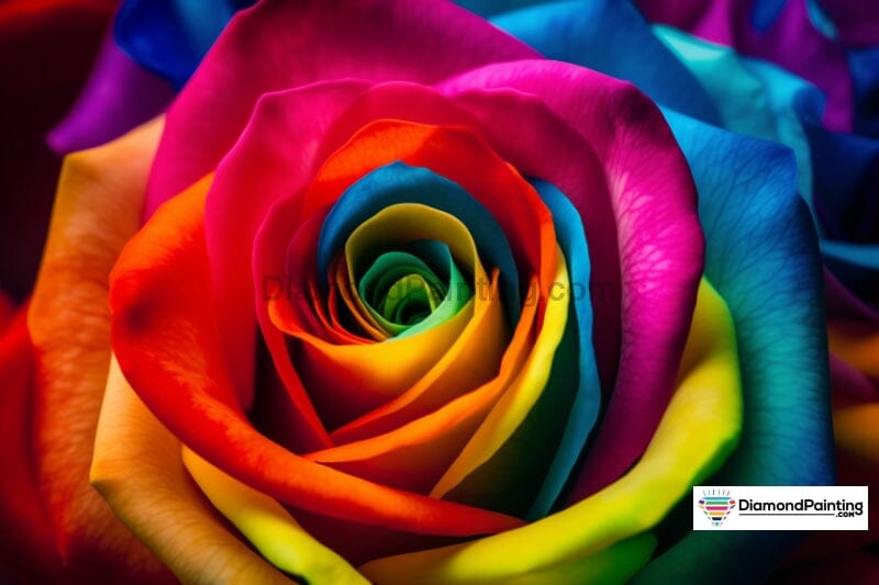 Rainbow Rose Diamond Painting 