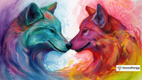 Thumbnail for Rainbow Wolf Free Diamond Painting 