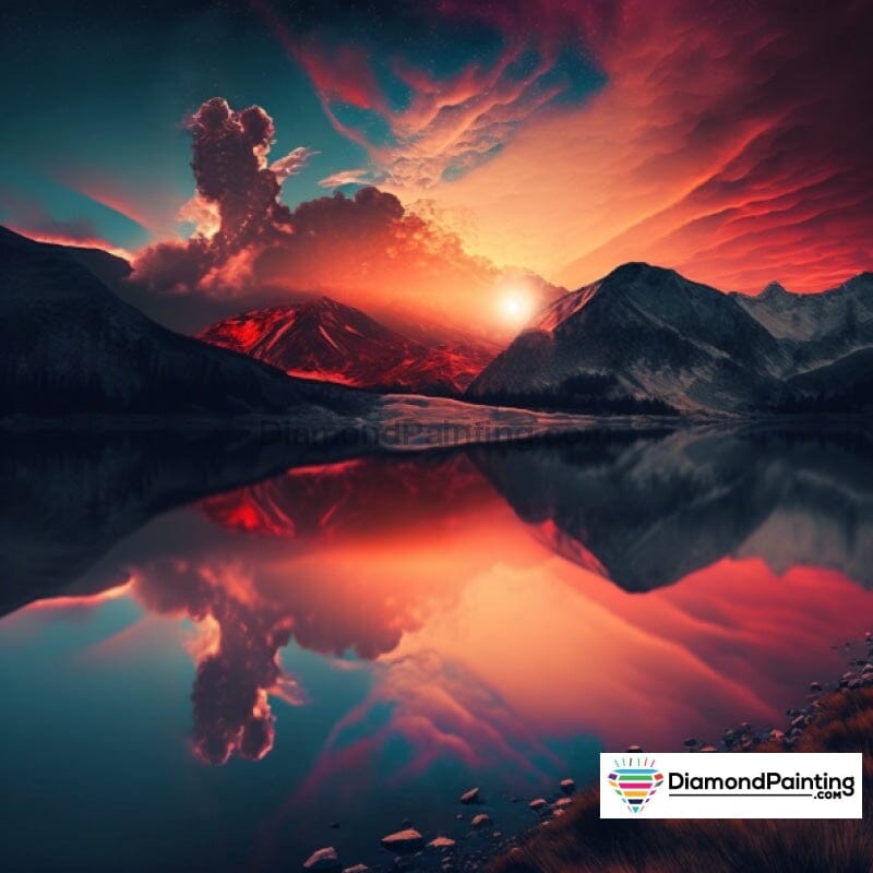 Red Sky Reflections Diamond Painting 