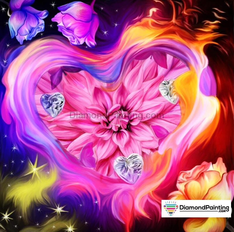 Rose Heart Diamond Painting Kit Free Diamond Painting 
