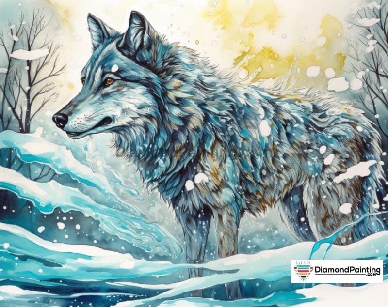 Silver Wolf Hunt Free Diamond Painting 
