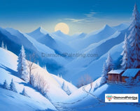 Thumbnail for Snowy Cabin Sunrise Diamond Painting 