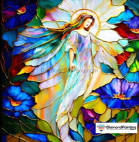 Thumbnail for Stained Glass Guardian Angel Free Diamond Painting 