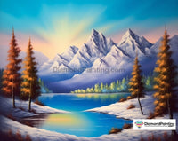 Thumbnail for Sunrise Mountain Diamond Painting 