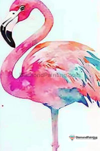 Thumbnail for Watercolor Flamingo Free Diamond Painting 