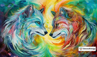 Thumbnail for Watercolor Wolves Free Diamond Painting 
