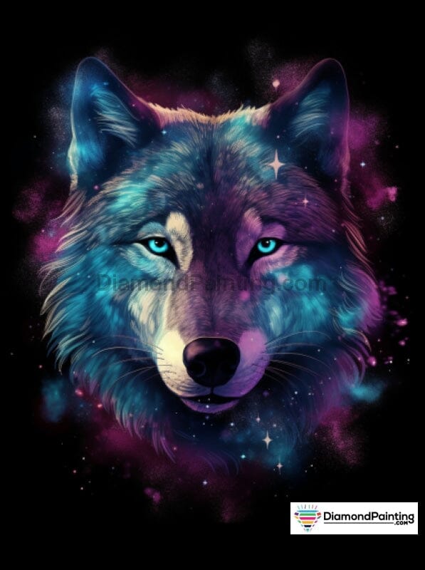Wolf In Stars Free Diamond Painting 