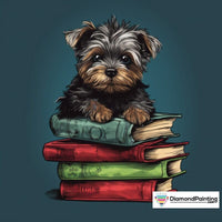 Thumbnail for Yorkie At The Library Free Diamond Painting 
